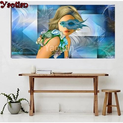 Large Diamond Embroidery Mask woman,5d Diy Diamond Painting full diamond mosaic picture of rhinestones cross-stitch handicraft