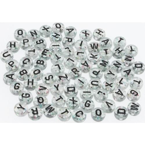 CHONGAI 300Pcs Multicolor Sequins Transparent Letter Beads Alphabet Acrylic Spacer Beads For Jewelry Making DIY 7mm