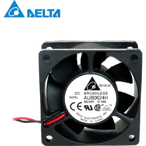 Delta Original AUB0624H 24V 0.11A 6CM 60mm 6025 2-wire inverter fan cooling