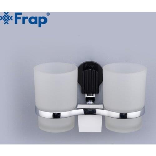 Frap New Colorful Cup Tumbler Holders Double Glass Cup Holders Wall-mount Toothbrush Tooth Cup Holders Bathroom Hardware F3308