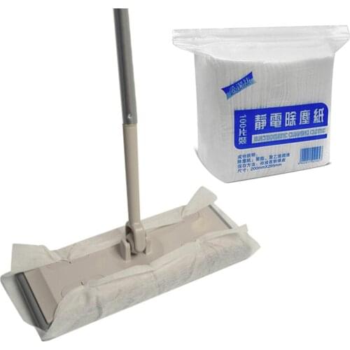 Hot Sale 100 Pcs/Pack Disposable Electrostatic Dust Removal Mop Paper Home Bathroom Cleaning Cloth Replacement Mop Head Supplies