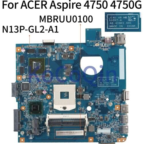 KoCoQin Laptop motherboard For ACER Aspire 4750 4750G 4752G 4755G Mainboard 10267-4 48.4IQ01.041 MBRUU0100 HM65 N13P-GL2-A1