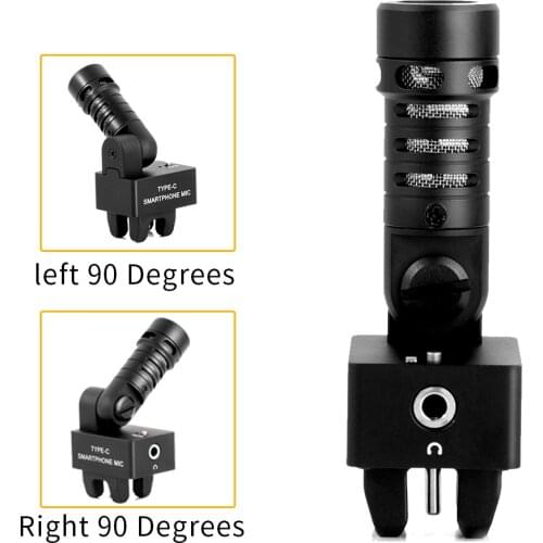 COMICA CVM-VS09 MI TC 180 Degree Rotation Smartphone Microphone Connection Cardioid for Huawei Android Phone TYPE-C Iphone IOS