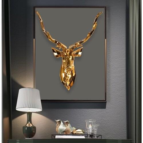 Deer head wall hanging Nordic style living room fashionable atmosphere personality geometric wall hanging decoration