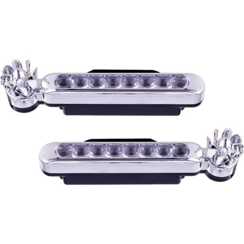 New 2Pcs Wind Energy No Need External Power Supply Car Daytime Running Lights 8 LED DRL Daylight Headlight Lamp