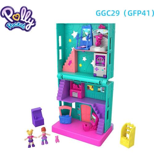 Original Mattel Polly Pocket Doll Hidden World Mini Scene Girls Home Toys for Children Mermaid Kids Toy Nesting Reborn Dolls