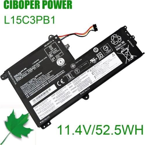 Original Laptop Battery L15C3PB1 11.4V 52.5WH For 4 1470 1480 1580 510 sereis 330S 330S-14IKB 330S-14AST 330S-15ARR 330