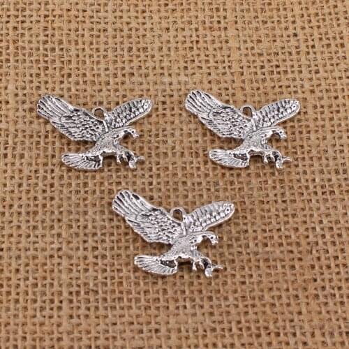 4pcs Hawk Eagle Hunting Charms 31x24mm Antique Silver Color Base Pendant for DIY Jewelry Making Findings Handmade Craft 3483