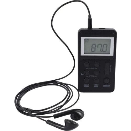 Portable Radio FM/AM Digital Portable Mini Receiver With Rechargeable Battery& Earphone Radio+Lanyard