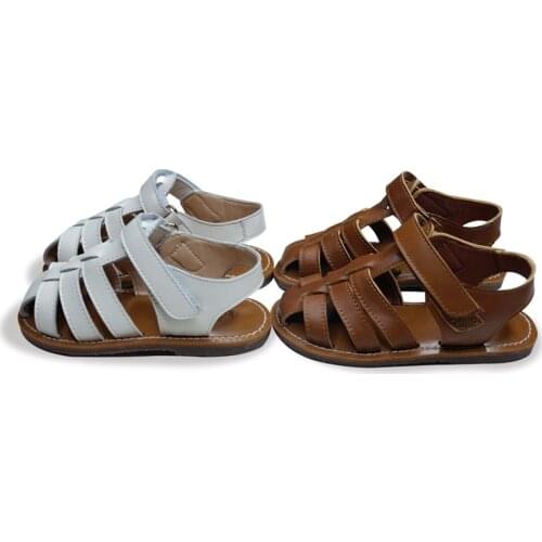 Cowhide Boys saltwater sandals Summer breathable Genuine Leather Girls School sandals Kids shoes Children beach sandals