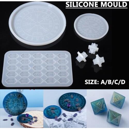 DIY Silicone Divination Plate Mold Tool Crystal Resin Epoxy Magic Runes Symbol Divination Mold For Handicraft Casting Clay Tool