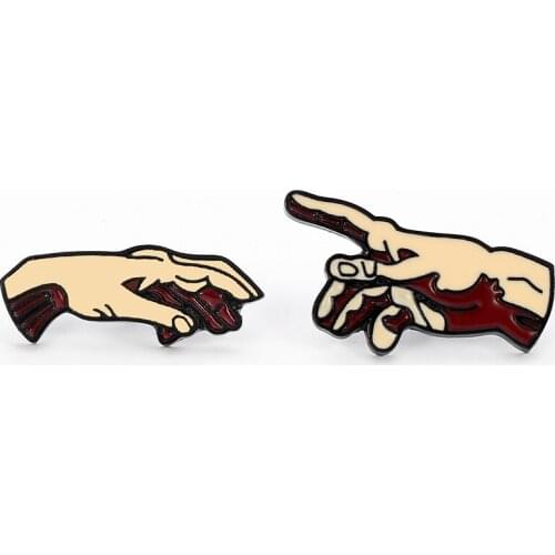 The Creation of Adam Hands pins and brooch enamel pin