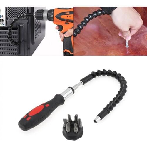 Snake Drill Bit Extender Extends reach up to 12 inches with Ratchet Tool +Circular Screw Driver Heads Tools