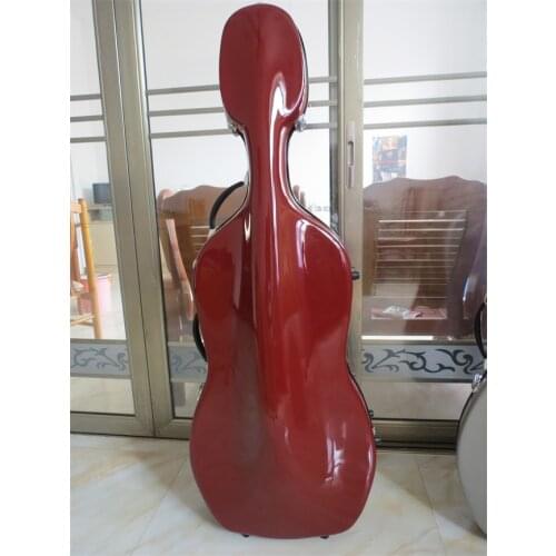 Great 4/4 darkPurple fiberglass cello hard case w/wheells