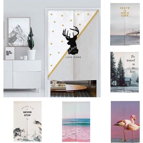 Fabric Partition Curtain Bedroom Kitchen Door Curtain Home Decoration Living Room Half Panel Curtain Blackout Hanging Curtain