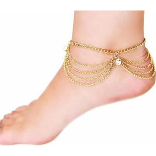 Lady summer beach charm tassel anklet beach sandals anklets fashion ladies anklets