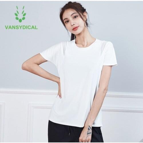 2021 Women Fitness Sports Running T-shirts Loose Gym Yoga Shirts Top Quick Dry Mesh Summer Workout Training Jogging Short Sleeve