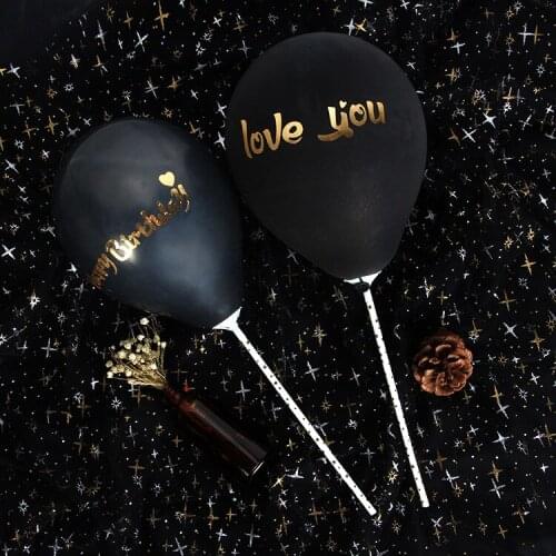 1PC Black lOVE YOU Happy Birthday Party Latex Balloon For Home Baby Shower Decoration Supplies