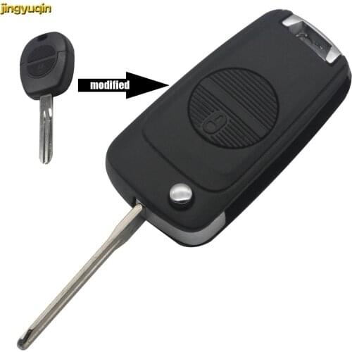 10pcs jingyuqin Flip Car Key Shell Modified For Nissan Almera Primera X-Trail A33 NSN11/14 Blade 2 Button Folding Key Case Fob