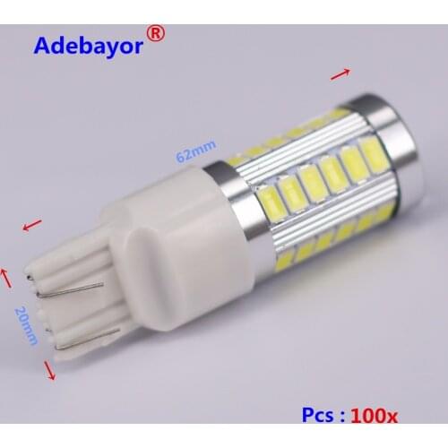 100PCS T20 7443 7440 W21/5W 33 SMD 5630 5730 Car Led Turn Signal Lights Brake Tail Lamps 33SMD Auto Rear Reverse Bulbs Adebayor