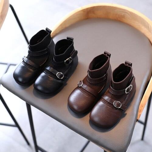 2021 Koovan Childrens Boots 2020 New Childrens Girls Footwear Velvet Cotton Shoes Sock Boots Baby Cotton Shoes Leather Boots