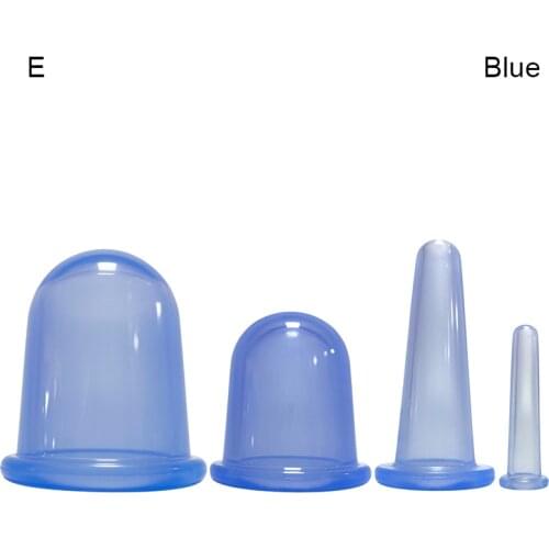 4pcs Vacuum Silicone Cupping Devices Anti-cellulite Slimming Massage Cups Full Body Face Back Massager Cupping Chinese Medicine