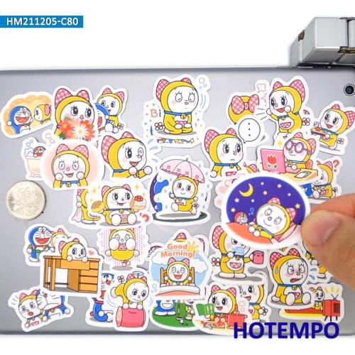 80pcs Cartoon Robot Cat Style Pattern Cute Mini Diary Sticker for Kid DIY Stationery Scrapbook Phone Laptop Anime Decal Stickers