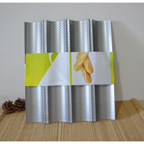 AIWILL 4 Slot Wave Law Sticks Faw Mould Four Join French Wave Bakeware U Shape Baking Mould