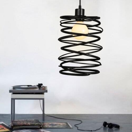American village iron spring Pendant Lights simple modern bar restaurant lamp bedroom lamp living room lamps art ZL252 LU717103