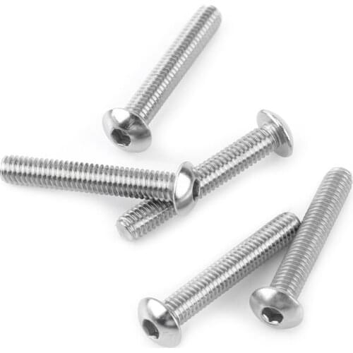 10pcs/set M3/M4/M5 Stainless Steel SS304 Hex Socket Button Head Screws Bolts Fastener Hardware Furniture Fastener Bolt