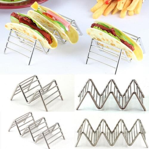 Taco Holder Stainless Steel Taco Stand Mexican Food Rack Shells 1-4 Slots Home Bakeware Pie Tools