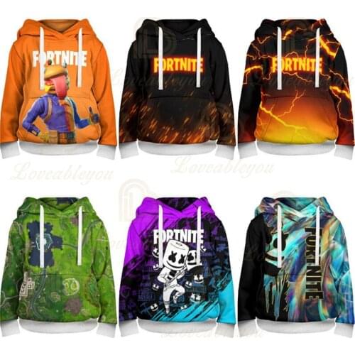 Fortnite Victory Children Kids Hoodie Battle Royale 3d Sweatshirt Boys Girls Tops Shoot Hero Hoodies Teen Clothes