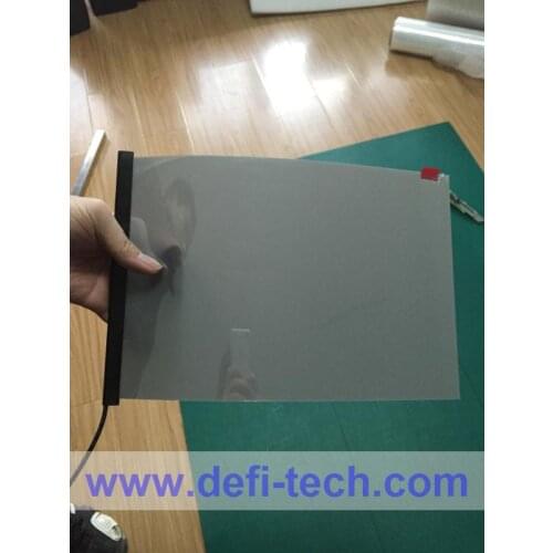 DfLabs dark gray PDLC Switchable smart film sample is about 21cm*15cm or 8" * 5" for A5 size for rear projection screen film