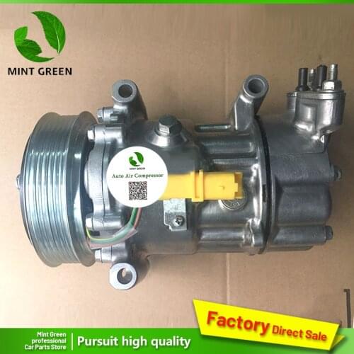 For Sanden SD6V12 compressor peugeot 206 307 Citroen Fiat 1449 1450 6453XJ 6453QG 6453QE 6453Q 9655191680 9671456680 9655191580