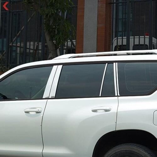 For Toyota Prado J150 J 150 2010 2011 2012 Stainless Steel Window Center Pillar Cover Trim Post Strip Car Styling Accessories