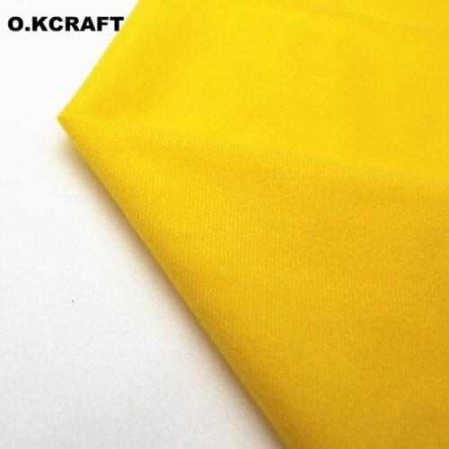 50*145cm Yellow Solid Color Fleece Fabric Tissu Plush Cloth Anti-Pilling Velvet Fleece Doll Tissue Fusible Loop Fabrics Q0402