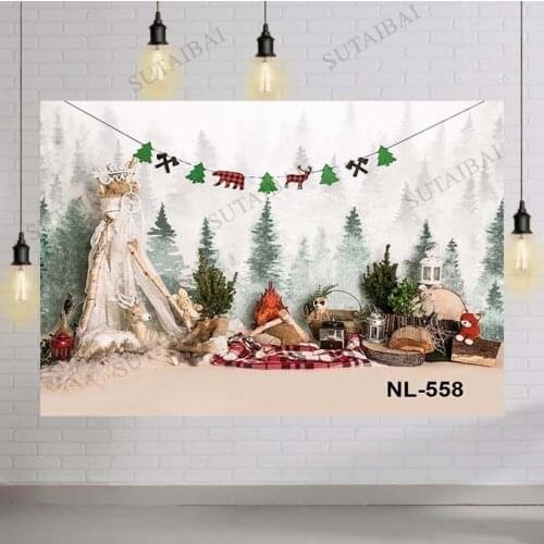 Wild Safari One Birthday Cake Smash Backdrop Photography Camping Jungle Forest Newborn Beast Portrait Background Photo Studio