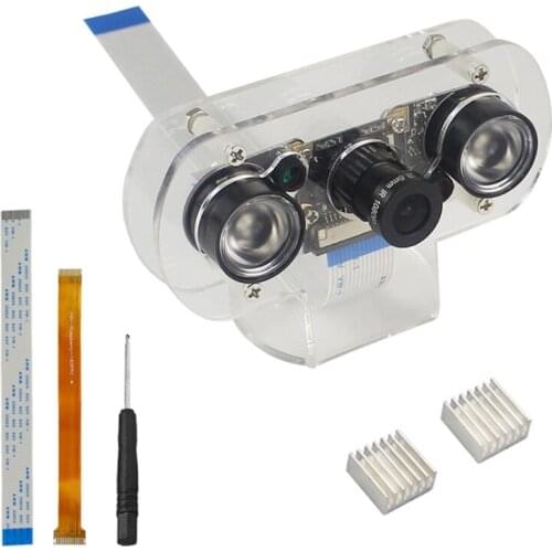 Night Vision Camera for Raspberry Pi Zero W / 3B, IR LED for Low Light and Night Vision, OV5647 5MP 1080P