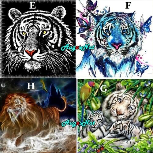 Animal diamond painting white tiger diamond embroidery crystal picture butterfly daimond dotz craft gemstone stickers landscape