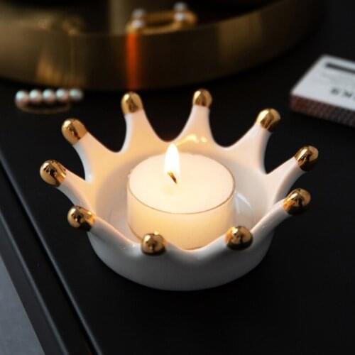 Nordic Golden Crown Ceramic Jewelry Plate Ornaments Ring Necklace Tray Decoration Modern Creative Girl Home Storage Furnishings