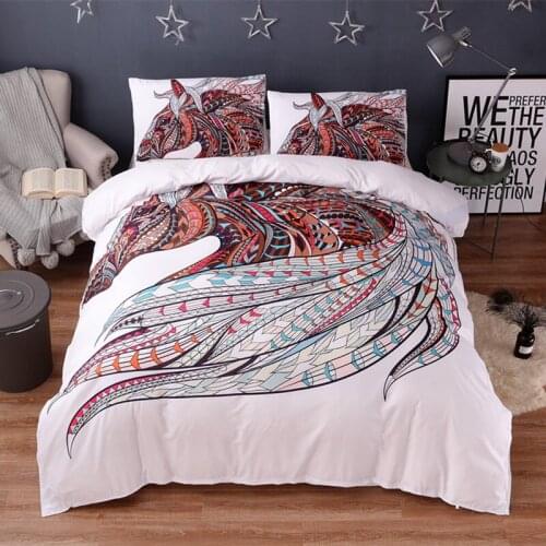 FANAIJIA Horse print bedding sets queen size 3d Mandala 3pcs duvet cover Pillowcase Bedlinen