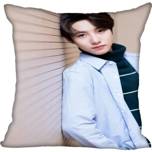 Korea-Pop NCT RENJUN Printing Square silk Satin Pillowcases 35x35cm,40x40cm One Side Printed Customize your image gift