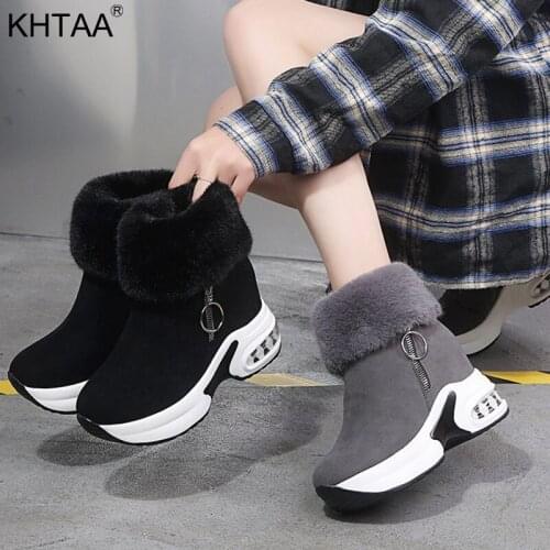 Nice Winter Women Shoes Fluffy Plush Warm Thick Bottom Female Snow Boots Zipper Shoe Woman Platform Ladies Ankle boots Vogue