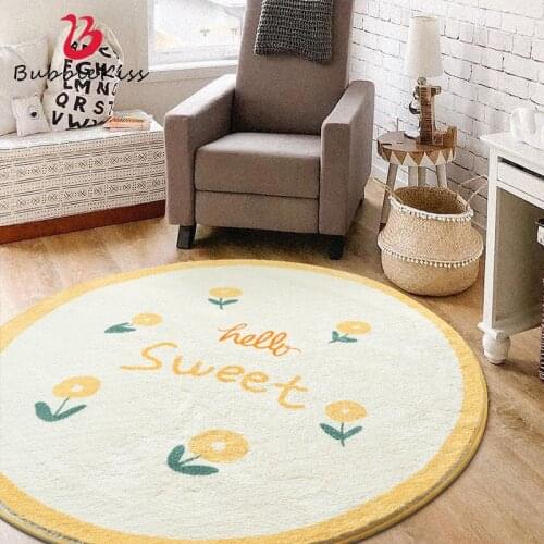 Bubble Kiss Round Carpets Flowers Childrens Room Non-Slip Thicken Soft Comfortable Rugs Bedroom Bedside Customized Floor Mats