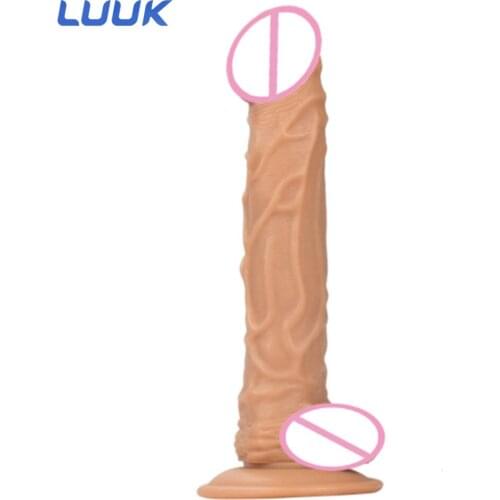 LUUK Long Dildo Realistic Blood Vessel Imitation Penis Imitator For Woman No Vibrator Masturbation Wear Adult Toys Rubber Dick