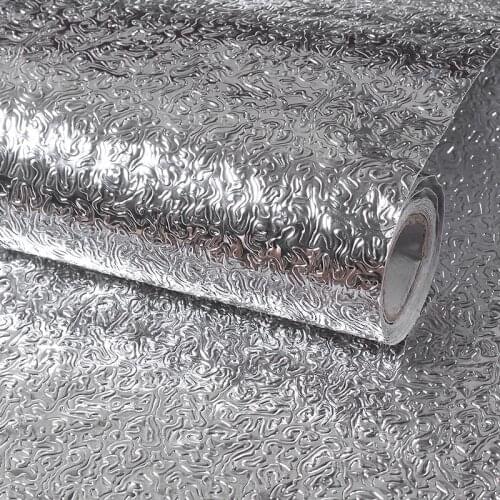 Kitchen Wall Oil-proof Aluminum Foil Stickers Self adhesive DIY Wallpaper Wall Sticker Kitchen Supplies for Cabinet Sewer