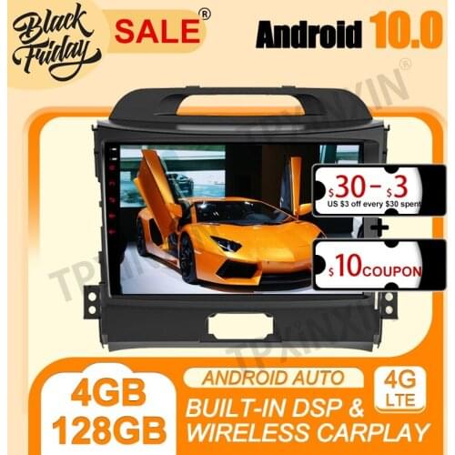 DSP Android 10.0 PX6 Carplay 4G+128G For KIA Sportage 3 2010-2016 Multimedia Player Auto Radio Tape Recorder GPS Navi Head Unit
