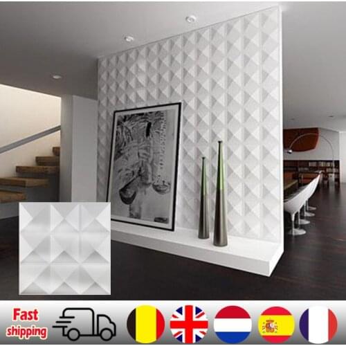 30x30cm 3D Wall Murals PVC Wall Stickers White Waterproof Panels for Art Background Bathroom Living Room Decoration Accessories