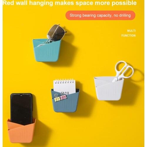 Wall Mounted Storage Box Remote Control Mobile Phone Storage Box Bathroom Toiletries Organizer Case Toothbrush Toothpaste Holder