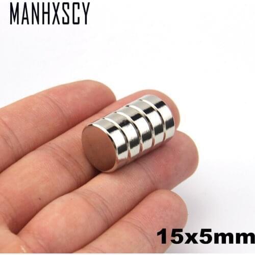 50pcs Neodymium N35 Dia 15mm X 5mm Strong Magnets Tiny Disc NdFeB Rare Earth For Crafts Models Fridge Sticking magnet 15x5mm